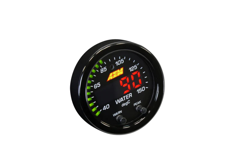 AEM X-Series Digital Water Temperature 100-300F/40-150C - Black Bezel and Black Water Faceplate - Image 2