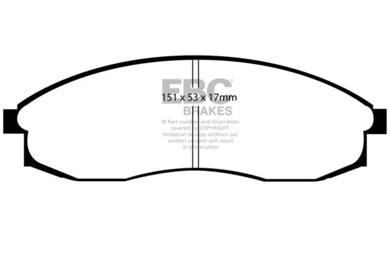 EBC Yellowstuff 4000 Street/Track Front Brake Pads For Nissan Skyline R34 25GT Wo/Sumitomo Calipers (RB25 Non Turbo) - Image 2