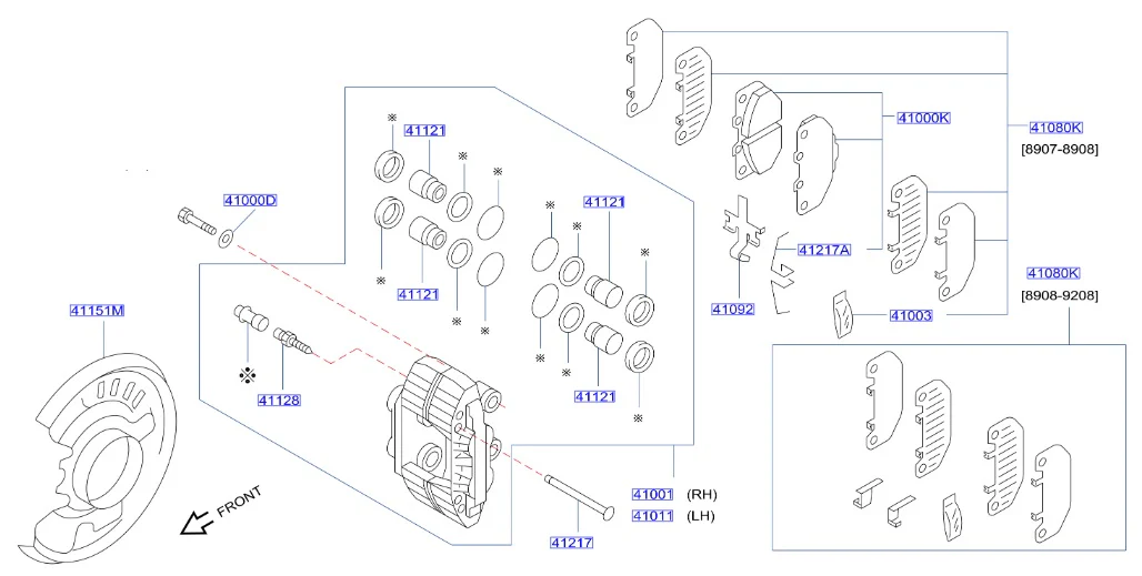 Nissan Fairlady Z32 Front Caliper Pin Clip (Late) (41217A)