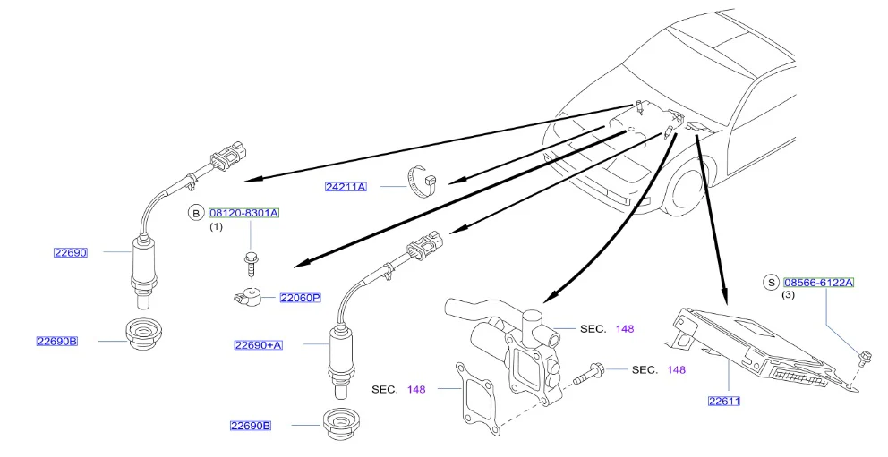 Nissan Fairlady/300ZX Z32 Oxygen Sensor Left (Twin Turbo)