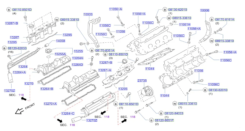 Nissan Fairlady/300ZX Z32 Spark Plug Tube Seal, Lower Inner