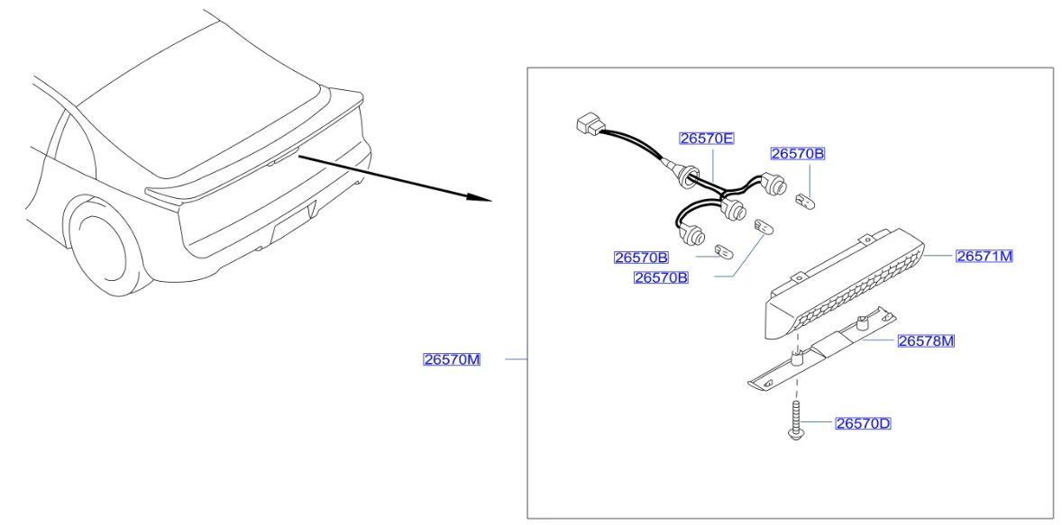 Nissan Fairlady/300ZX Z32 Third Brake Light Bulb