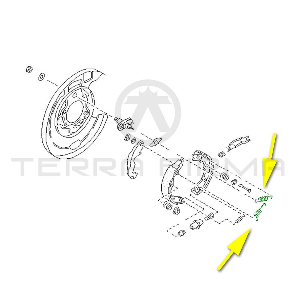 Nissan Laurel C33 Rear Parking Brake Shoe Spring RB20/RB25 - Image 2