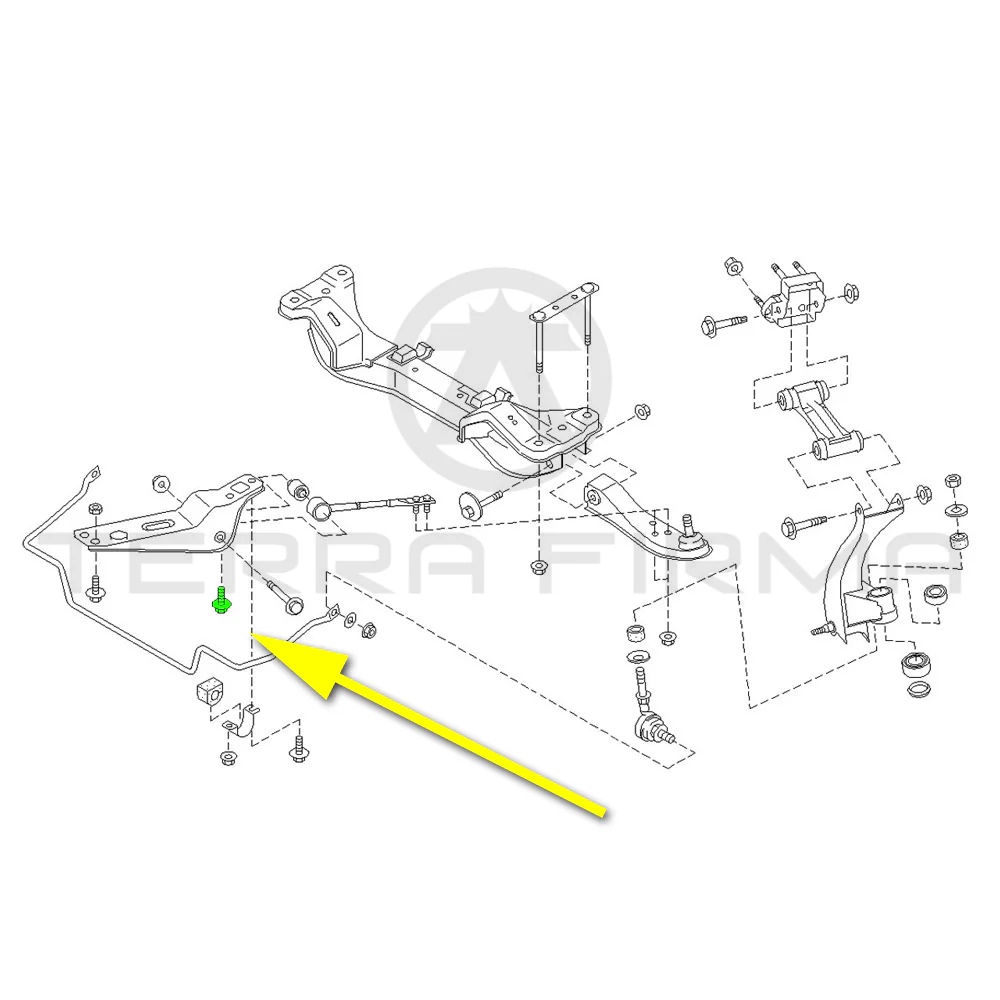 Nissan Skyline R32 R33 R34 Front Tension Rod Bracket Assembly Rear Mount Bolt (Rear Wheel Drive) (54459) - Image 3