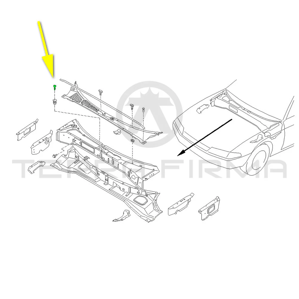 Nissan Skyline R32 Cowl Locate Hole Plug Screw - Image 3