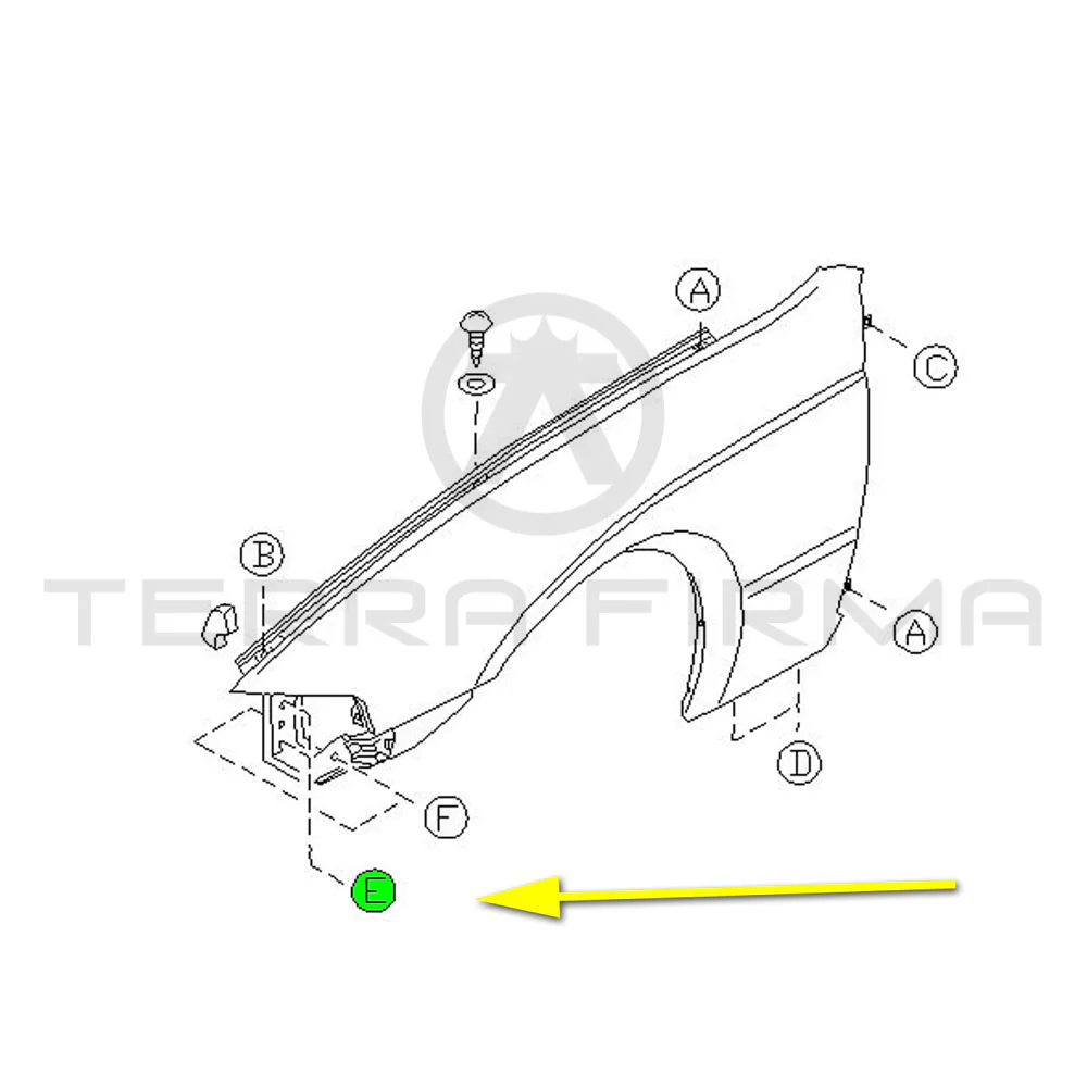 Nissan Skyline R32 GTR Front Fender Edge Washer 63100CF - Image 3