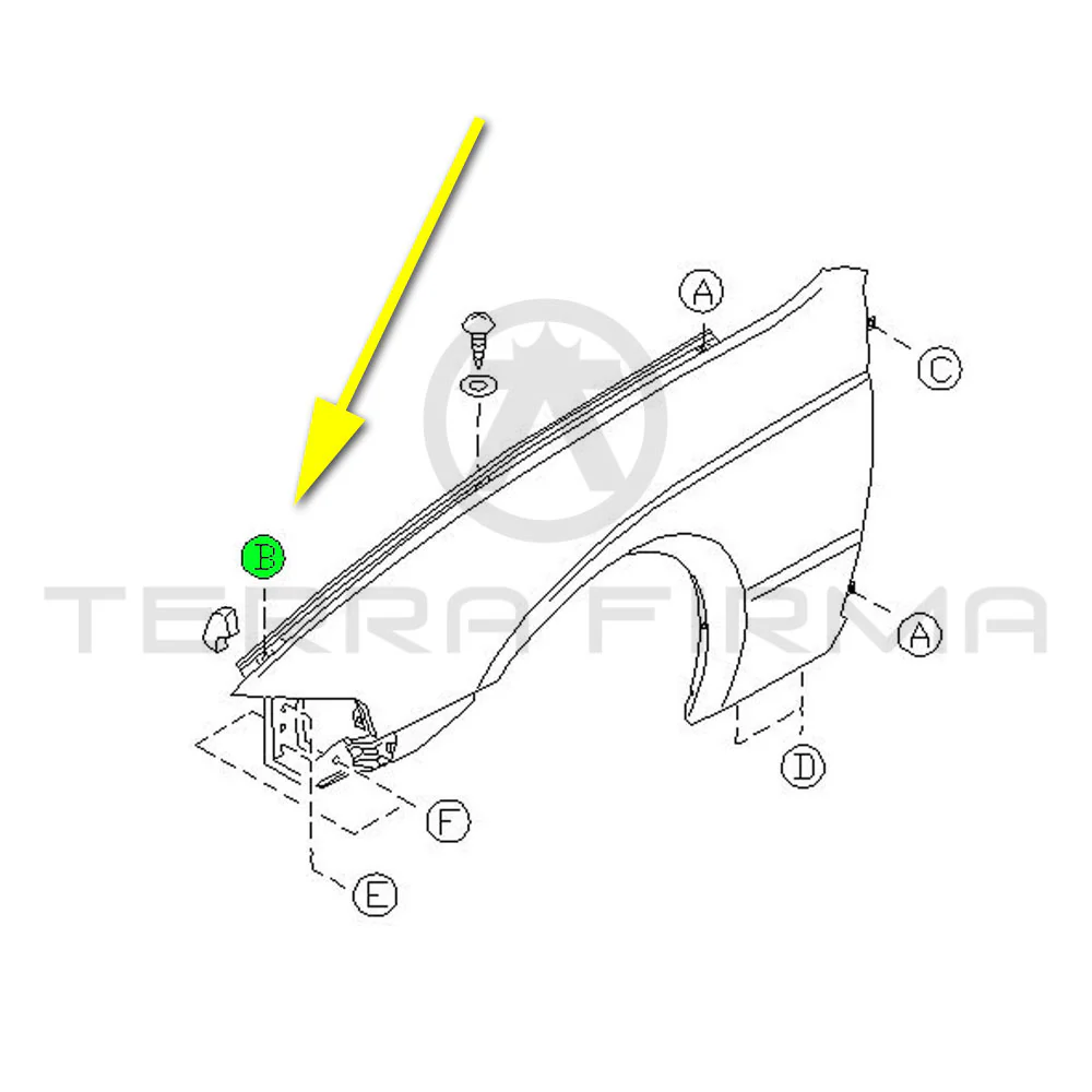 Nissan Skyline R32 GTR Front Fender Top Edge Washer 63100CC - Image 3