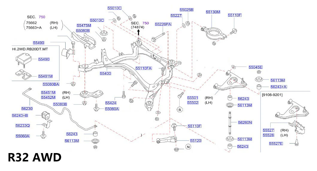 Nissan Skyline R32 GTR/GTS4 Rear Differential Mount Insulator (55476) - Image 4