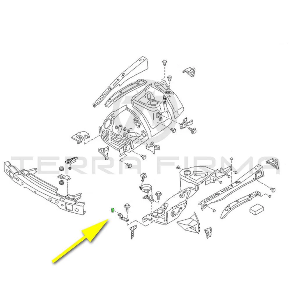 Nissan Skyline R32 Hood Ridge Rubber Bumper - Image 3