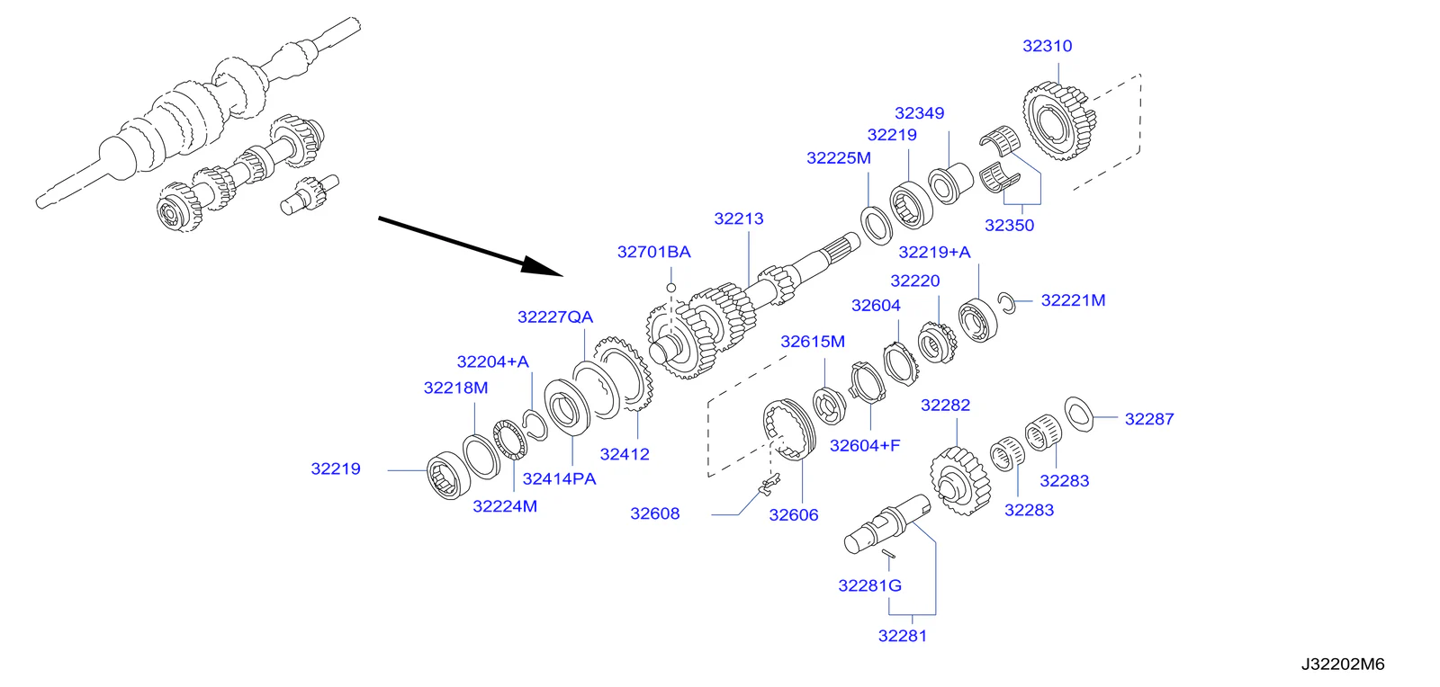 Nissan Skyline R32 R33 GTR/GTS4 Manual Transmission Shim Counter Gear Bearing 1.28mm (32218M) - Image 2