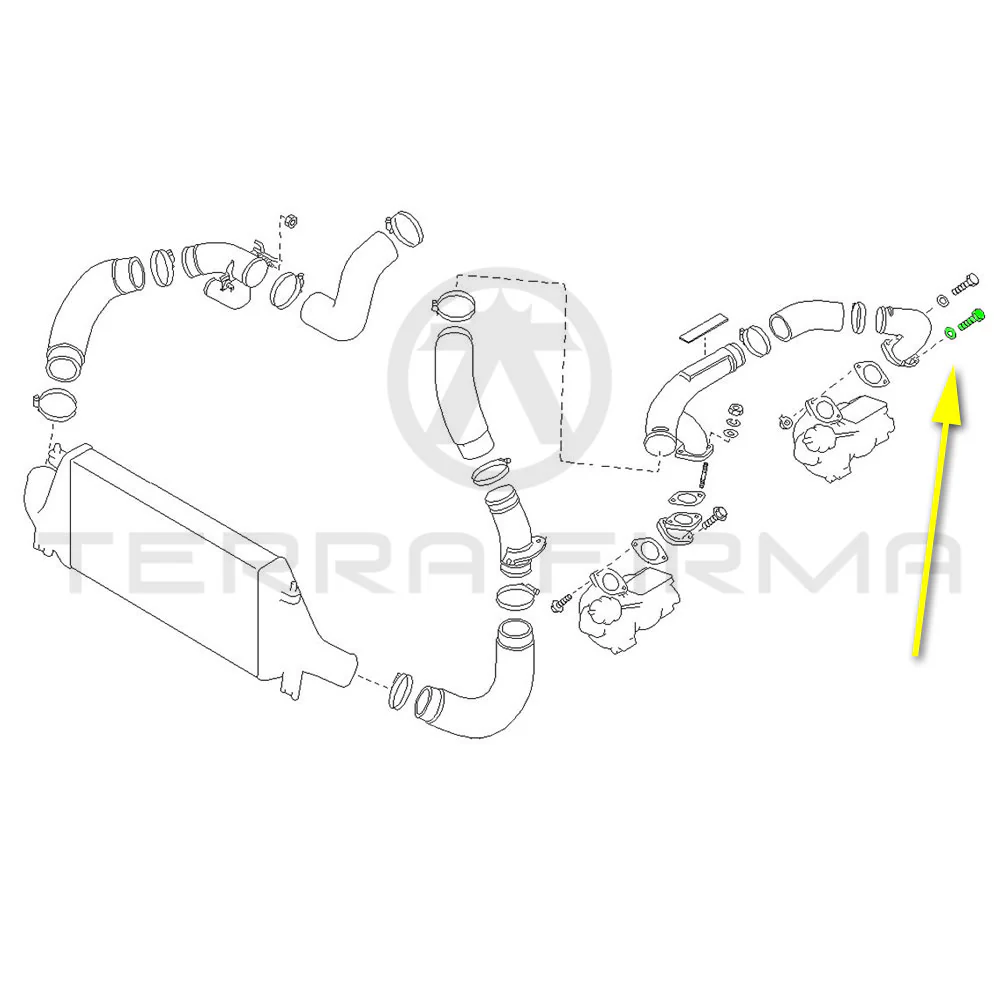 Nissan Skyline R32 R33 R34 GTR Turbo Charger to Tube Inlet Mount Bolt, Rear Turbo - Image 2