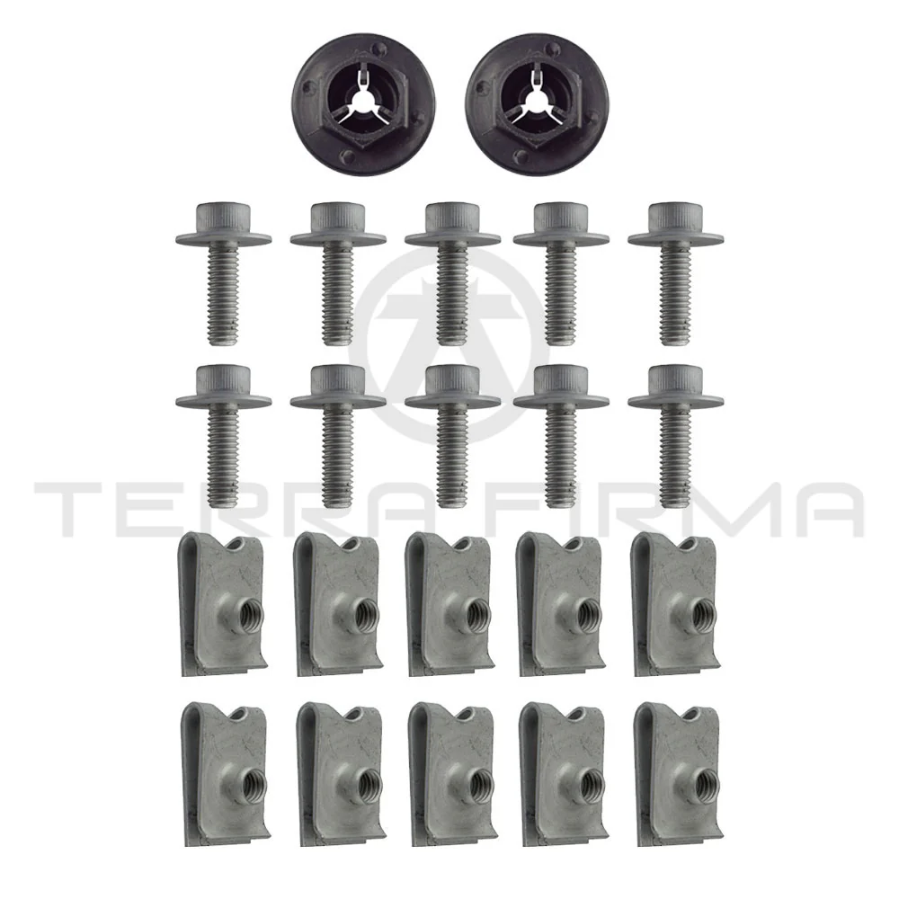 Nissan Skyline R34 GTR Front Lower Engine Undercover Diffuser V-Spec (Front Section) Hardware Mount Kit