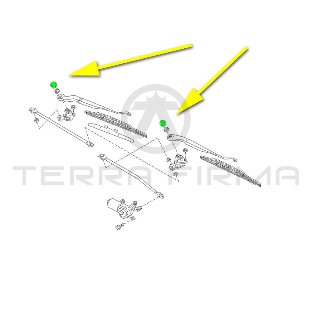 Nissan Skyline R34 (Late) Front Wiper Arm Cover - Image 4